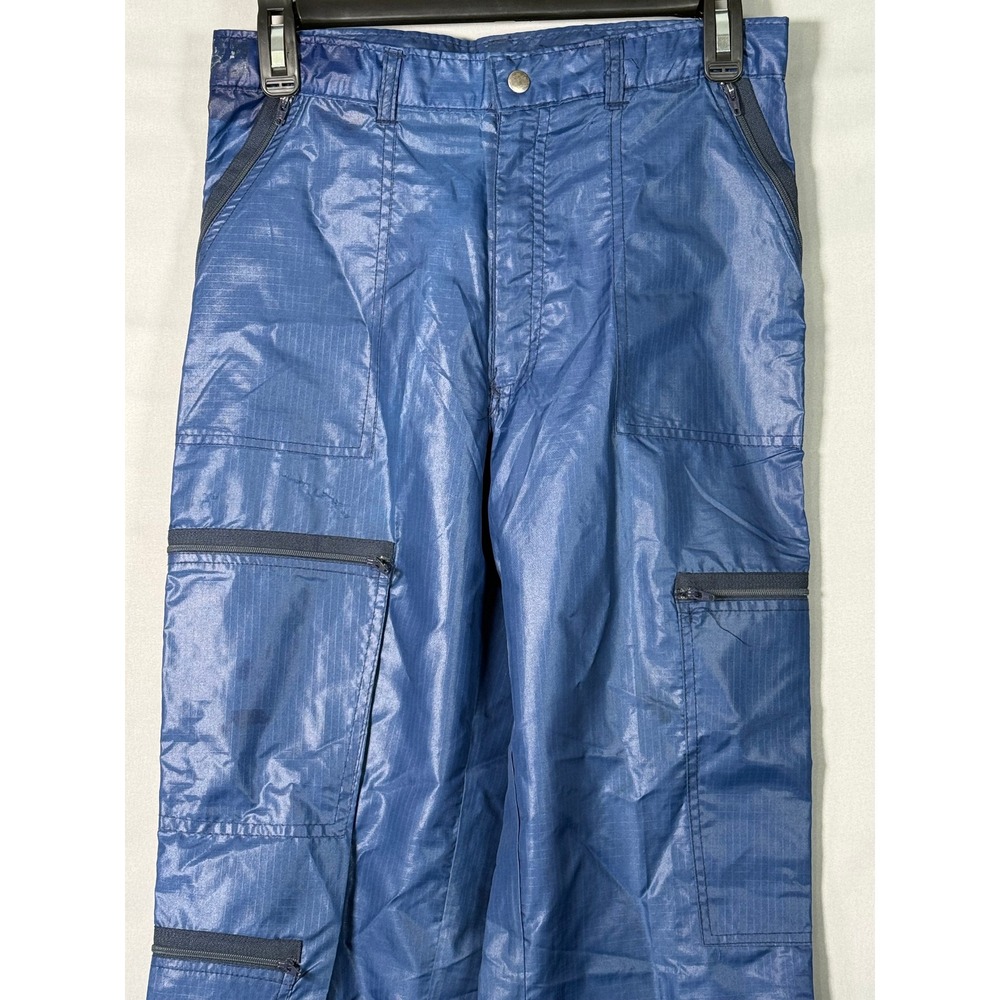 RIGOLLETTO Blue Nylon Cargo Pants Zipper Pockets Lightweight 29x35 (Act 28x34.5) - Picture 3 of 14